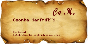 Csonka Manfréd névjegykártya